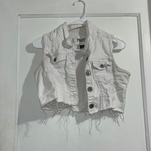 White Jean Vest